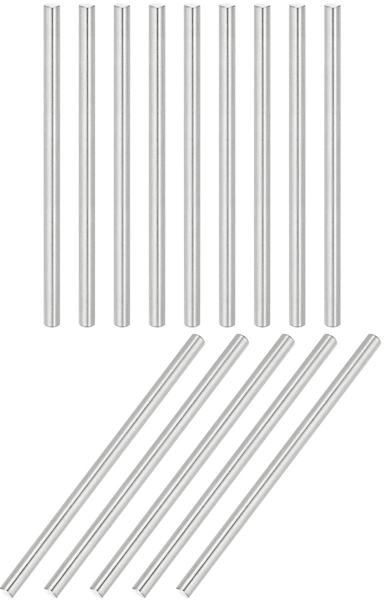 14 stuks plugpennen 5 mm x 90 mm planksteunpen 304 roestvrij staal plankpennen voor planken, kasten, meubels, vernikkeld, zilverkleurig