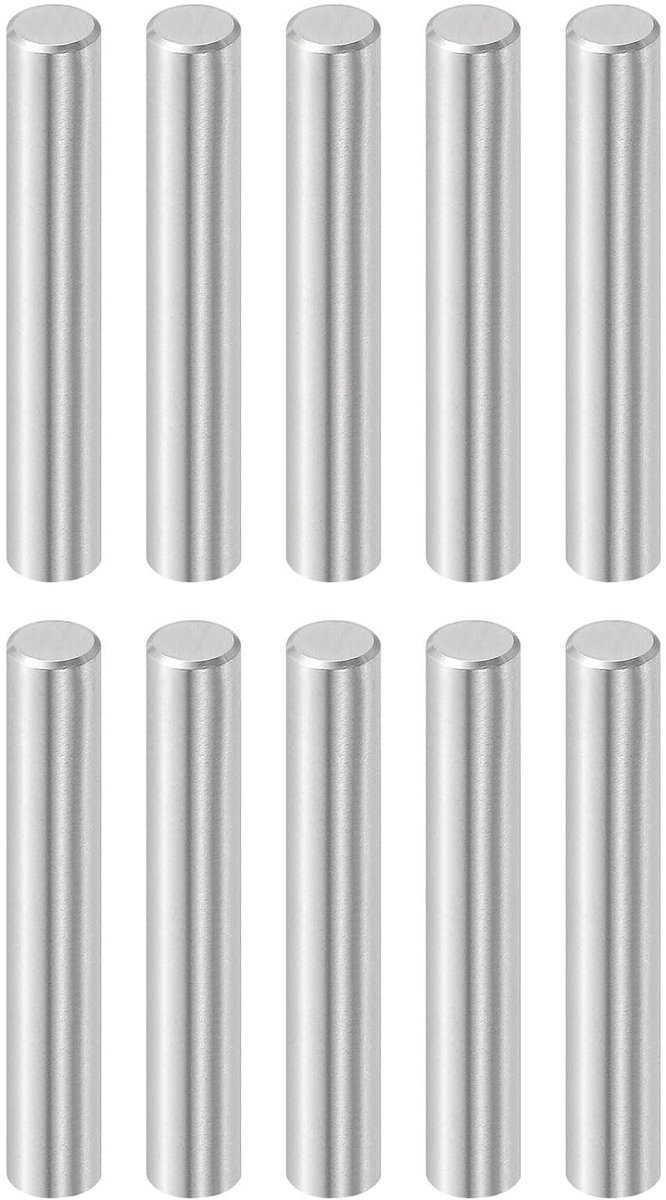 10 stuks 6 mm x 35 mm houten stiften, cilindrische pennen van 316L roestvrij staal, planksteun, stangbevestiging, metalen stiften, zilverkleurig