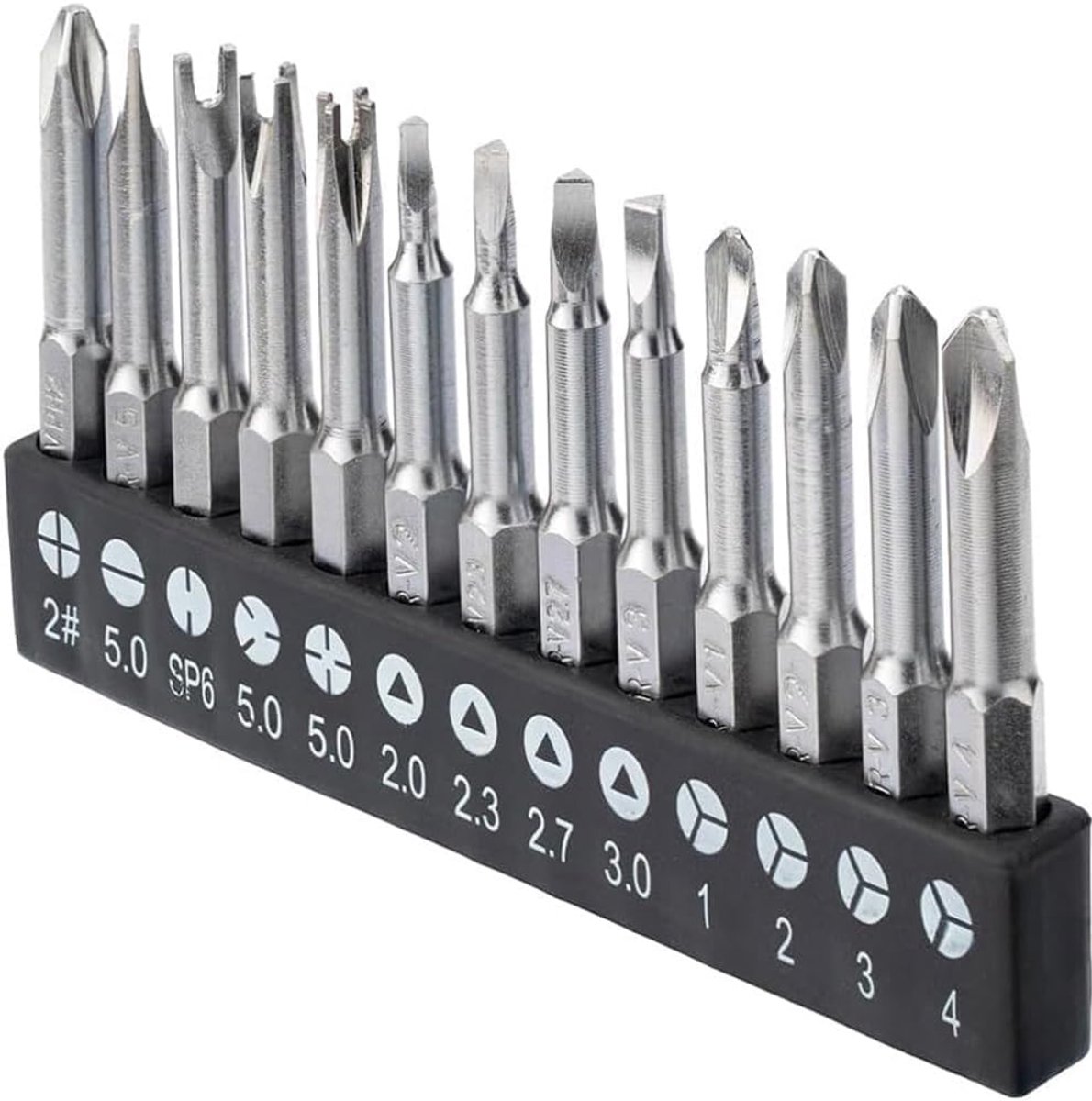 13-delige speciaal gevormde schroevendraaierset, 1/4 inch hex magnetische stalen boorbits, kruiskop U-vormige Y-type driehoek-binnenkruis driepuntsschroevendraaierbits, 50 mm lengte
