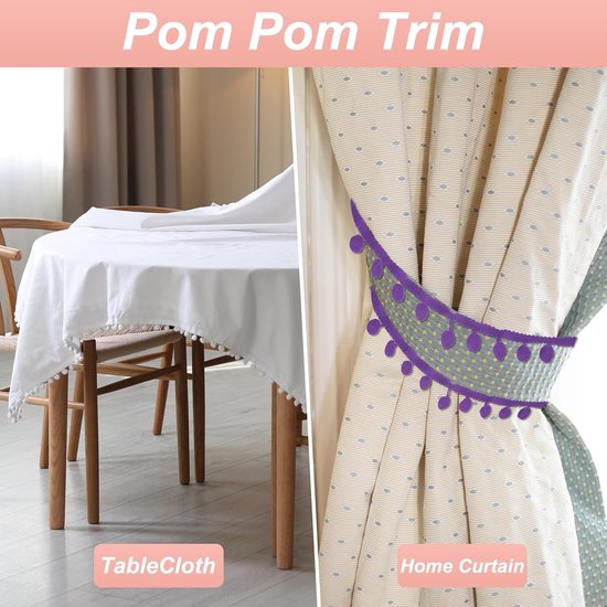 10 yards Pom Pom Trim Lint, 2,5 cm breed Legergroen Pompom Ball Fringe Trim Naaien Fringe Stof Trim Lint voor DIY Ambachten Gordijnen Kussen Home Decoratie — afbeelding 5