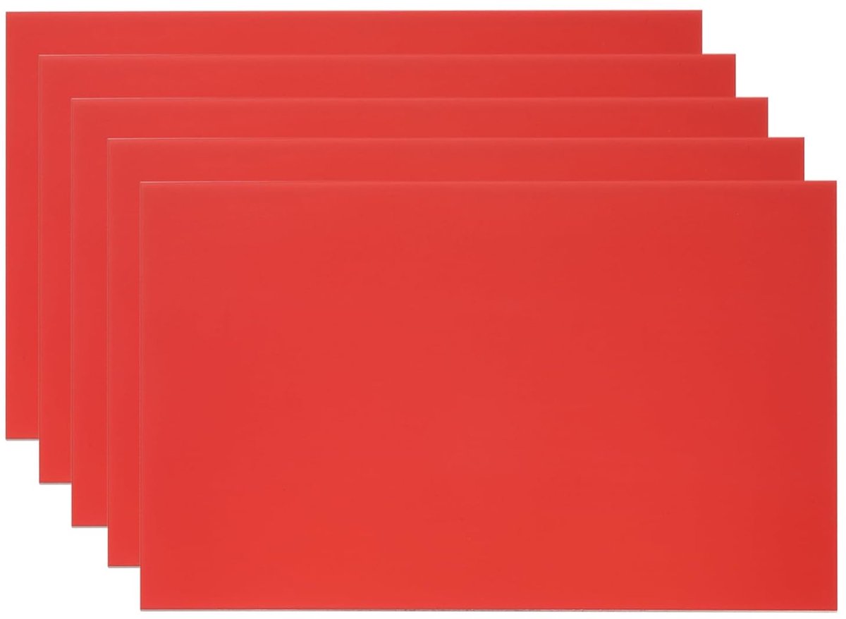 6 x 10 inch geanodiseerde aluminiumplaat, 5 stuks laserplaten, holle graveerplaten, 0,5 mm dunne rechthoek, voor knutselen, doe-het-zelf lasergravure, rood