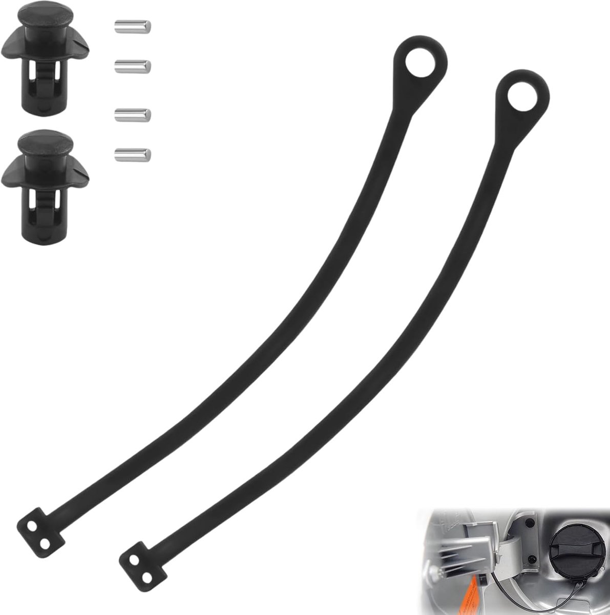 bevestigingsband set 2 stuks – Brandstofklep kabel vervanging – Geschikt voor VW Golf Jetta Passat Audi A4 A6 A8 Skoda Octavia – Zwart rubber – Eenvoudige montage