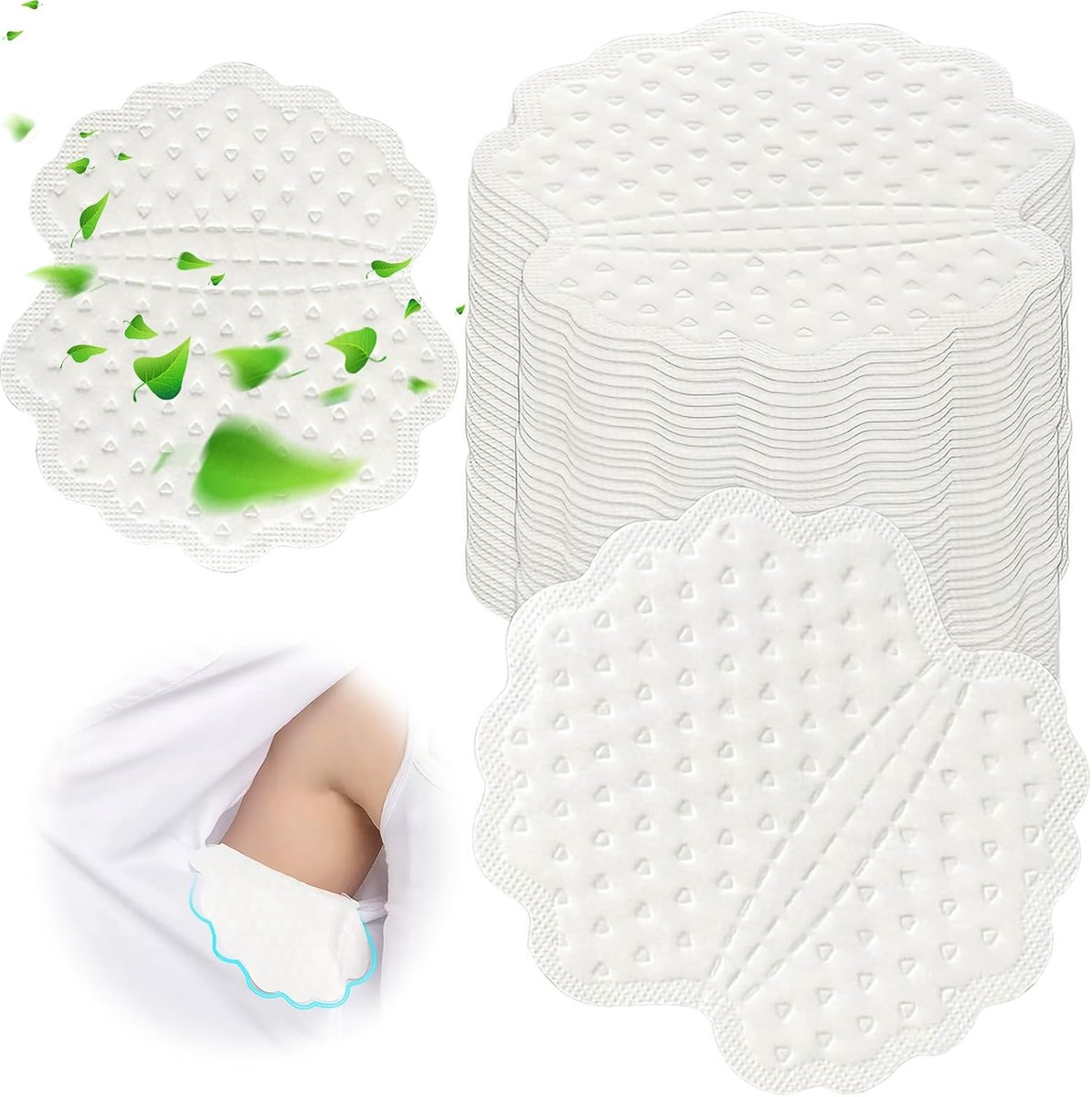 60 stuks zelfklevende okselpads, onzichtbare zweetpads, wegwerp-zweetpads, voor dames en heren, outdoor, reizen, business, sport