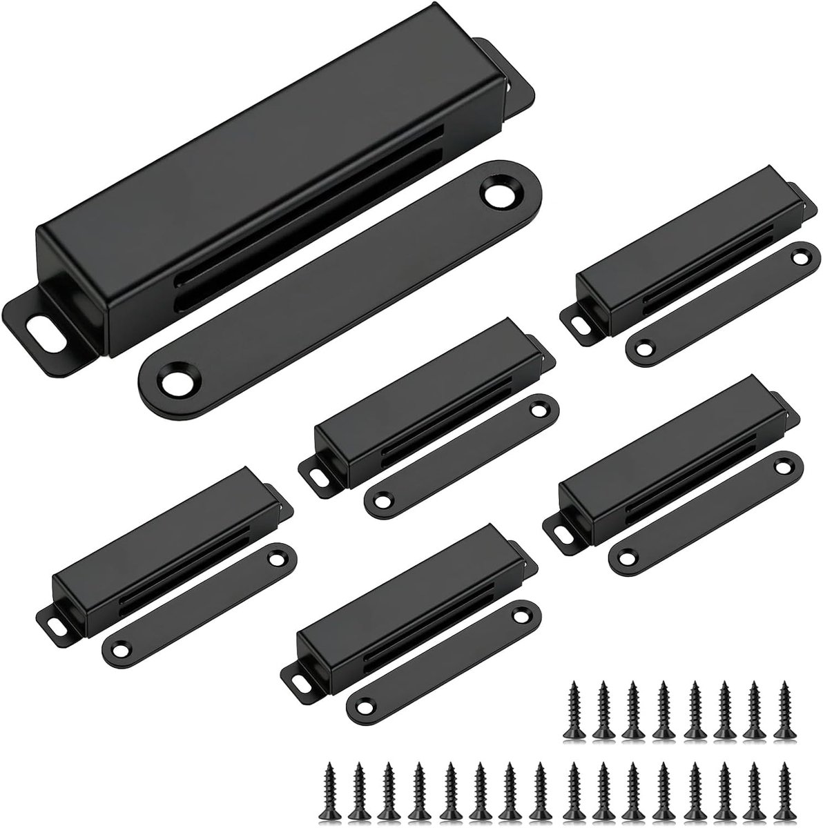 deurmagneet, extra sterk, 40 kg, roestvrij staal, magneetsluiting voor kastdeuren, keukenkasten en kledingkasten, zwart