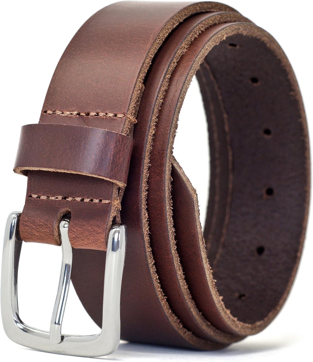 Ridge 35 mm leren riem - Gemaakt in Engeland - Heren - Dames - Unisex voor jeans en broeken (nikkelvrij)