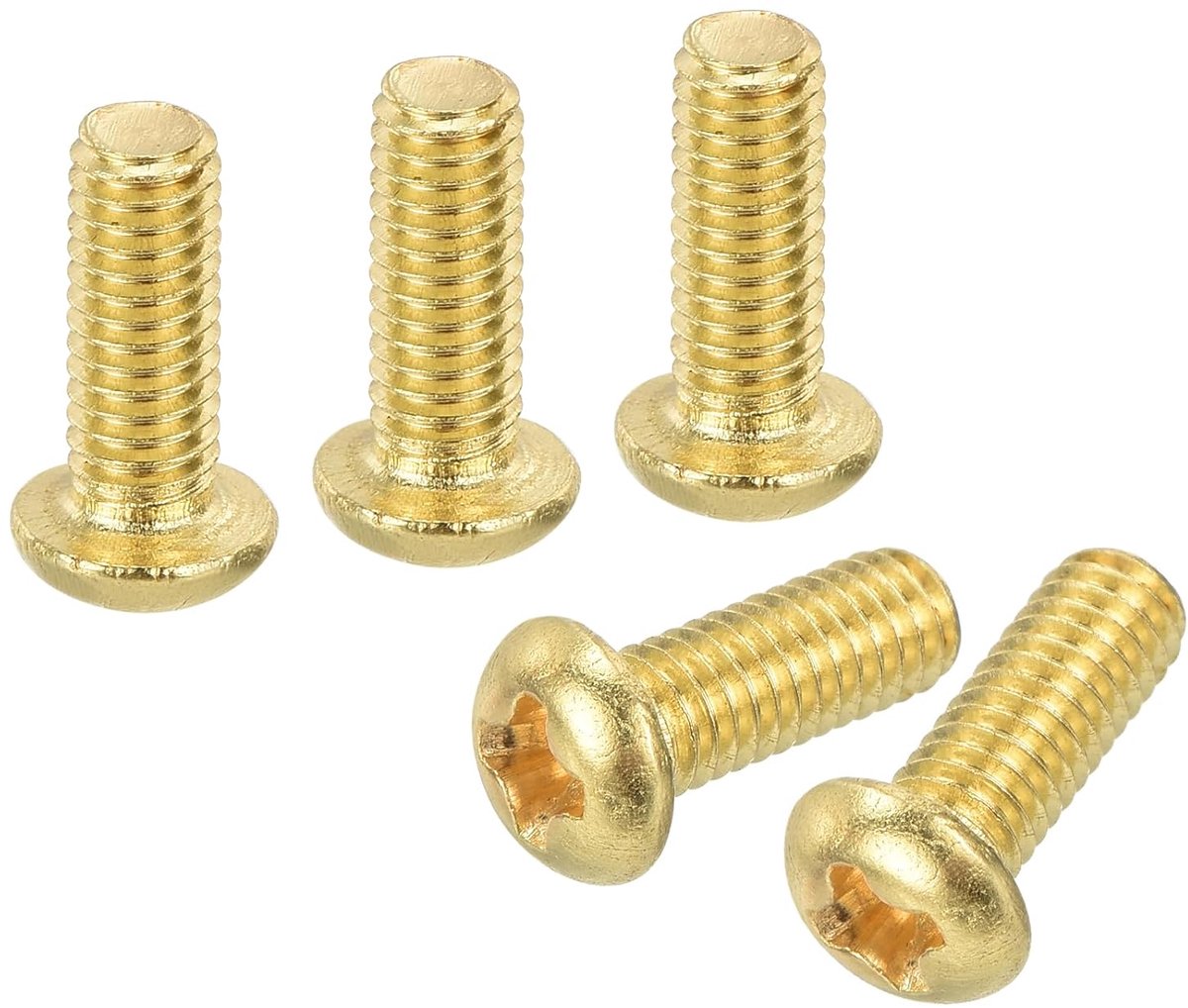 20 stuks messing schroeven, kruiskop, M3 x 8 mm Phillips messing machineschroeven, Pan Head bevestigingsbouten voor meubels, kantooruitrusting, elektronica, messingkleur