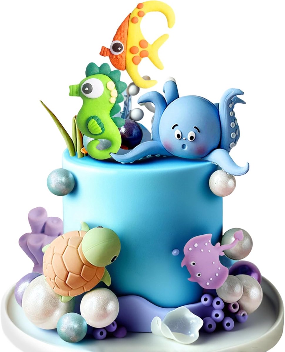 Onder de zee taarttoppers oceaan dier cupcake toppers oceaan taarttoppers | Onder de zee taarttoppers oceaan dier cupcake toppers oceaan zee feestdecoraties onder de zee thema babyshower