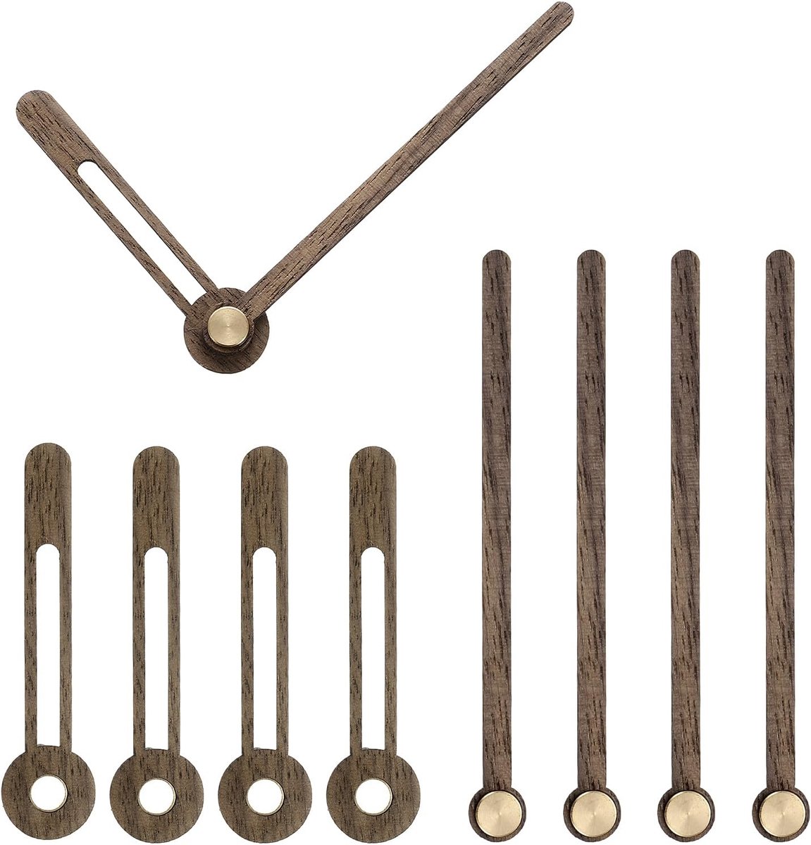 Wijzers alleen walnoothout wijzers klok kit voor klok DIY reparatieonderdeel vervanging geschikt voor 10 inch wandklok, 3,5 inch