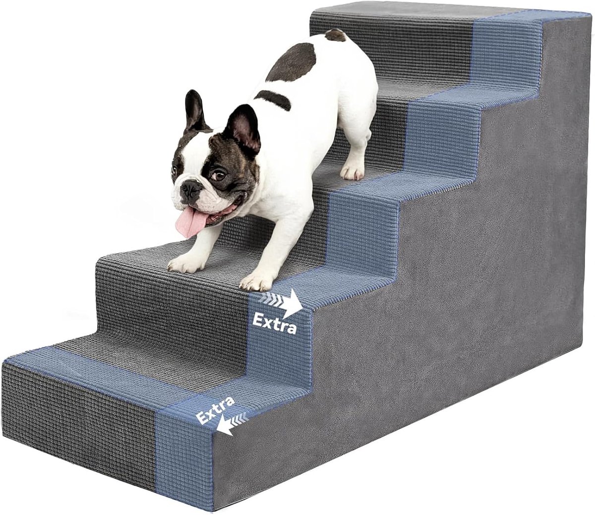 Hondentrap voor middelgrote en grote honden - 5 treden - Foam 30D - Voor bed en bank - SnelShoppen