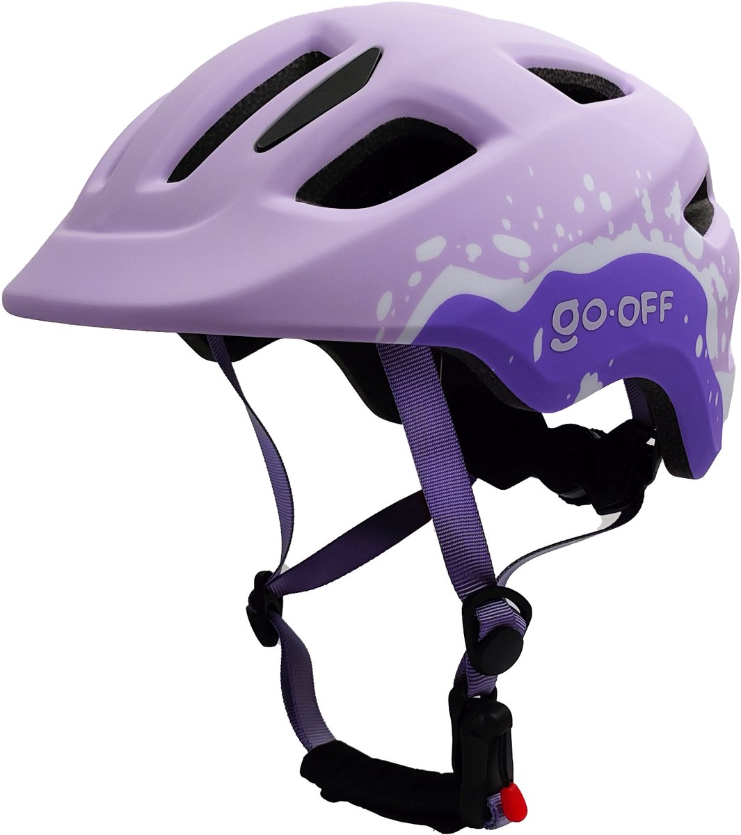 GO-OFF FIRST Kinderhelm - Extra Veilige Fietshelm voor Kinderen - Voor Fietsen en Skaten - Kind vriendelijke Jongens en Meisjes Helm van 5 - 8 Jaar - Lila - Maat S