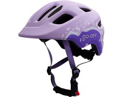 GO-OFF FIRST Kinderhelm - Extra Veilige Fietshelm voor Kinderen - Voor Fietsen en Skaten - Kind vriendelijke Jongens en Meisjes Helm van 5 - 8 Jaar - Lila - Maat S
