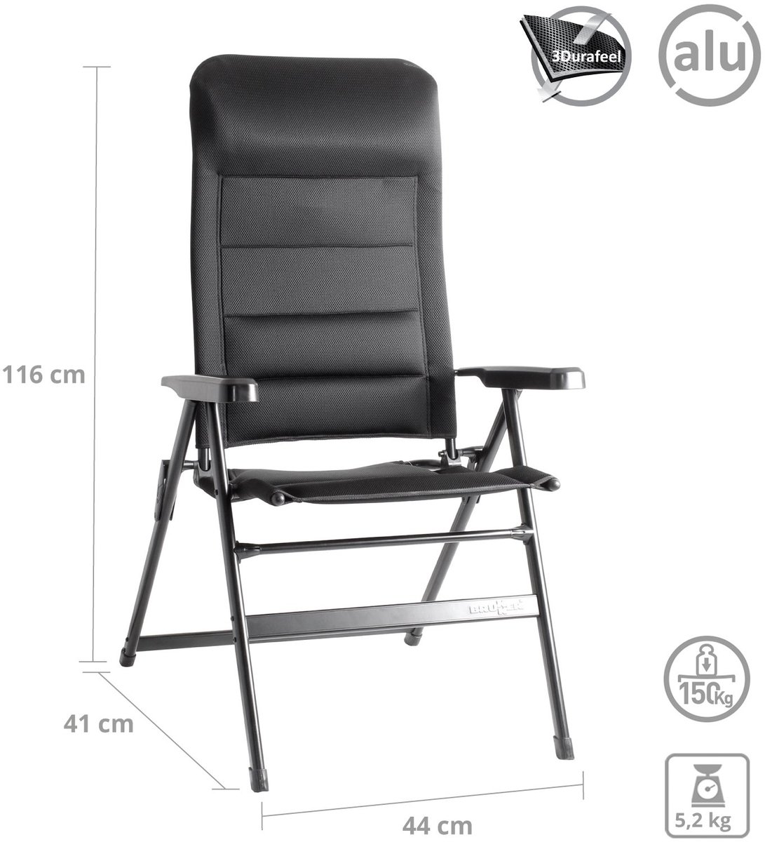 Brunner Chaise pliante Aravel 3D - Small - Noir