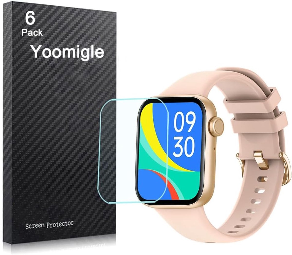 Screen Protector 1.85 inch - 6 Stuks - Anti-vingerafdruk - Beschermt je smartwatch scherm - SnelShoppen