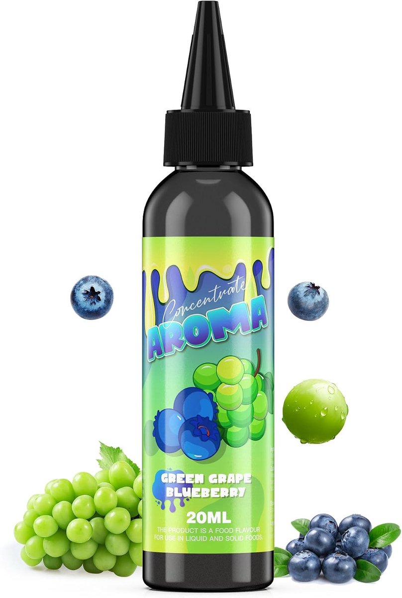 Aroma concentraat 20ml - groene druif en blauwe bosbes - hoog geconcentreerd - ideaal voor dranken en desserts - SnelShoppen