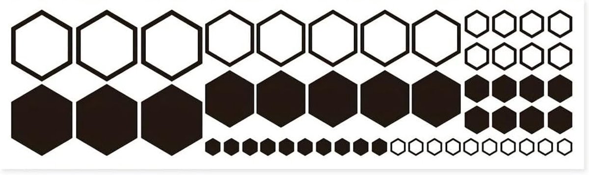 Honingraat Autostickers, 52 stuks, decoratie voor carrosserie, auto, racing, honingraatdesign, voor auto, SUV, vrachtwagen en terreinwagen (zwart)