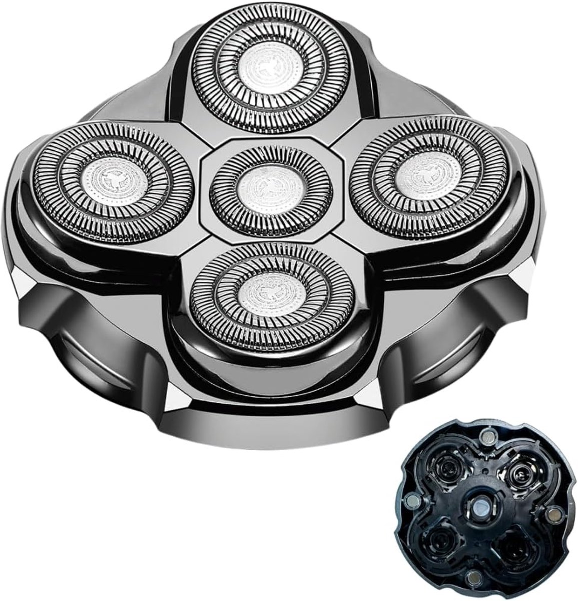 Head Shaver scheerapparaat voor heren, oplaadbaar, drijvende en onafhankelijke koppen, roestvrijstalen messen (1 reserveonderdeel)