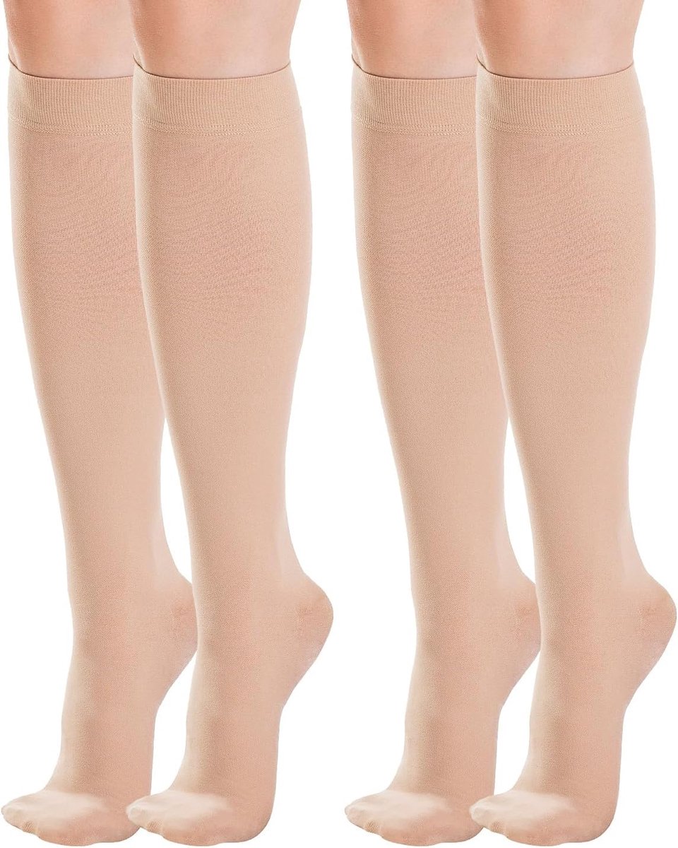 Sokken 20-30 mmHg (Klasse 2), Steunkousen voor Spataderen, Doorbloeding & Zwelling, Unisex voor Zwangerschap, Hardlopen & Verpleegkundigen