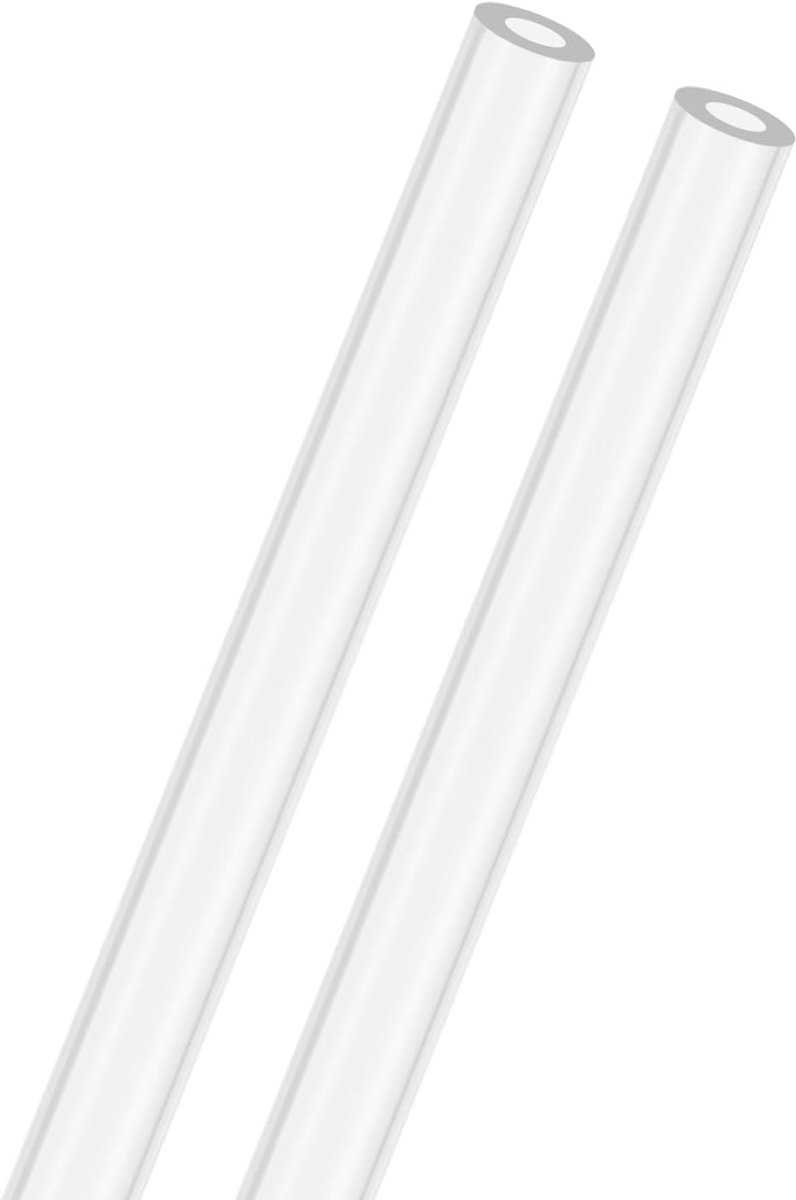 METERXITY 2-Pack Heldere Stijve Acryl Pijp, 2 mm[0,08"] ID x 4 mm[0,16"] OD Kunststof Ronde Buis voor Waterkoelingssysteem/Lampen/Fonteinen/Aquaria/Displaystandaard, Acryl Buizen [305 mm/12 IN]
