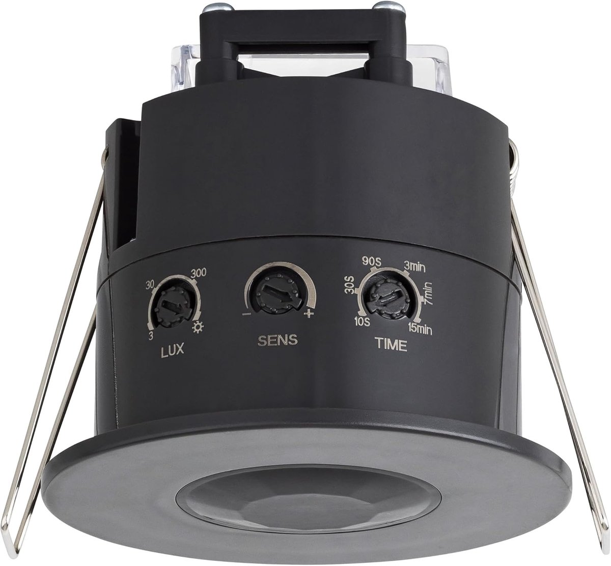 Bewegingssensor Inbouw Plafond IP54 - LED geschikt, Programmeerbaar | Aanwezigheidsmelder 6m/360°, 3-draads, detecteert Ademhalingsbewegingen