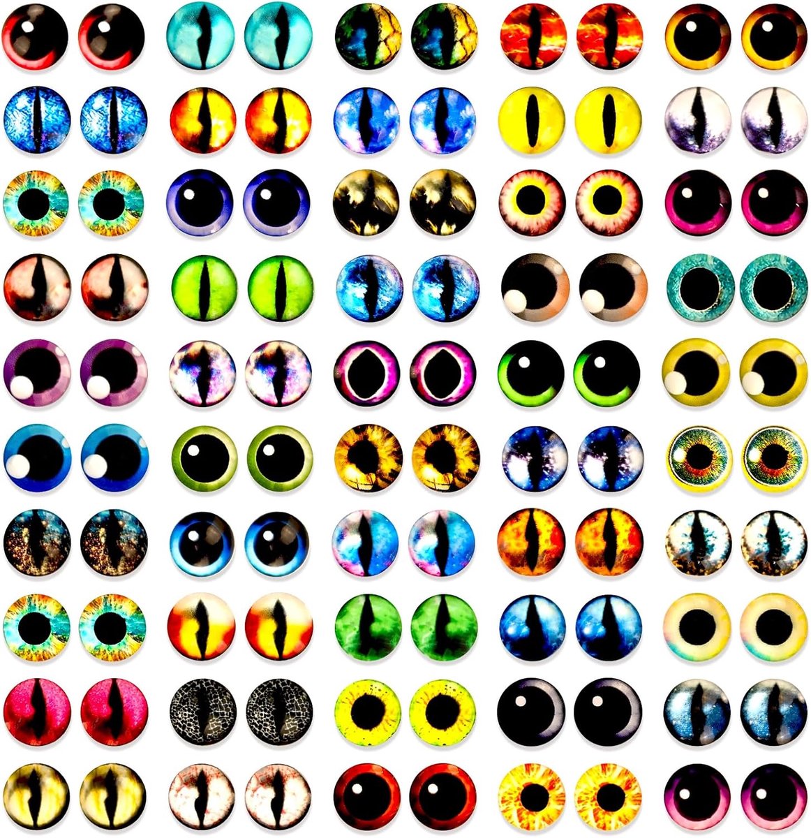 Ogen voor handwerk, glazen ogen, glazen cabochons voor klei, oog dieren voor poppen, sieraden maken, sculpturen, accessoires, doe-het-zelf handwerk