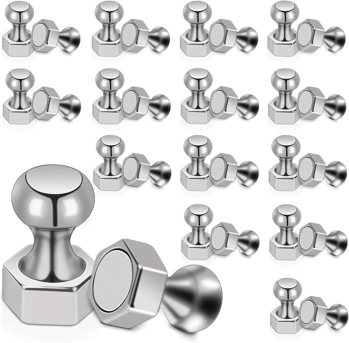 Magneten, extra sterke mini-magneten, zeshoekig aan de onderkant, magneten voor magneetbord, sterke magneet voor koelkast, prikbord, steekbord, kegelmagneten, whiteboard