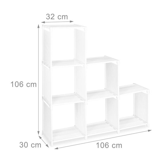 Illustreren Milieuactivist volgorde Relaxdays 2x trapvormige kast - 6 vakken - ruimteverdeler - boekenkast -  vakkenkast wit | bol.com