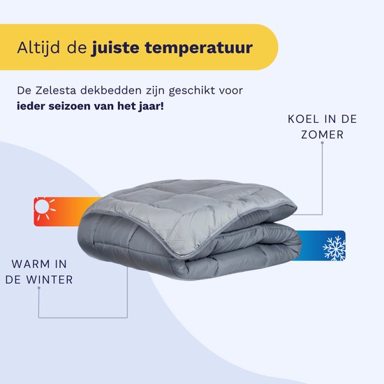 Wasbaar dekbed met vaste hoes - 140x200 - Donker grijs / Zilver grijs van Eazzzy — afbeelding 4