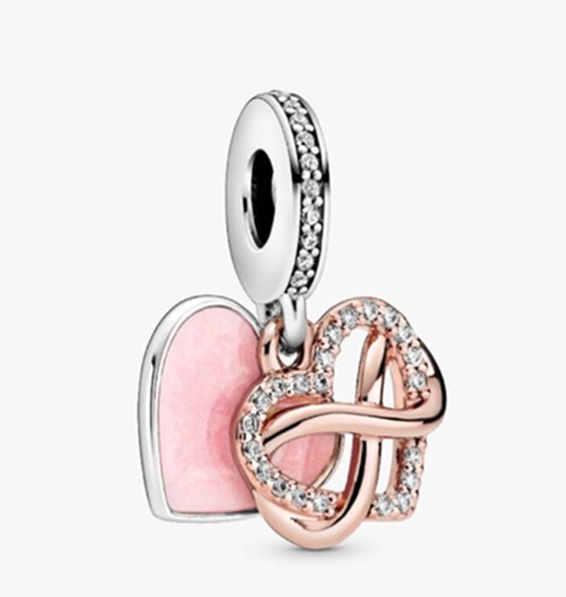 Romystones- Infinity Family Forever Bedel - Sieraden - Rose 925 sterling Zilver - voor aan je standaard 3 mm Bedelarmband