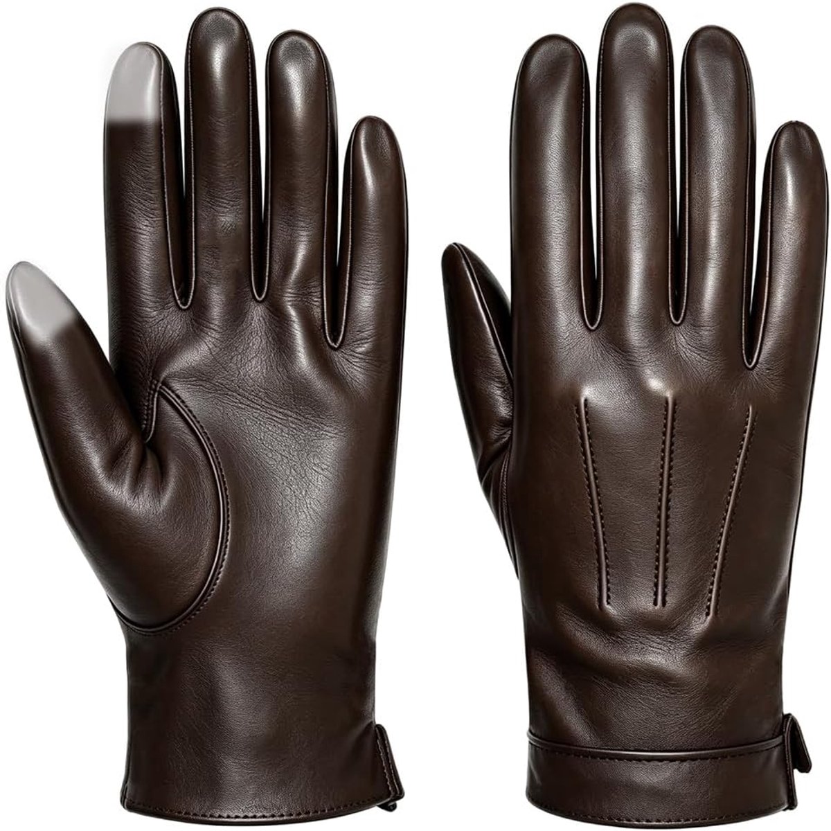 SM052EU Warme gevoerde kasjmier touchscreen leren handschoenen voor heren