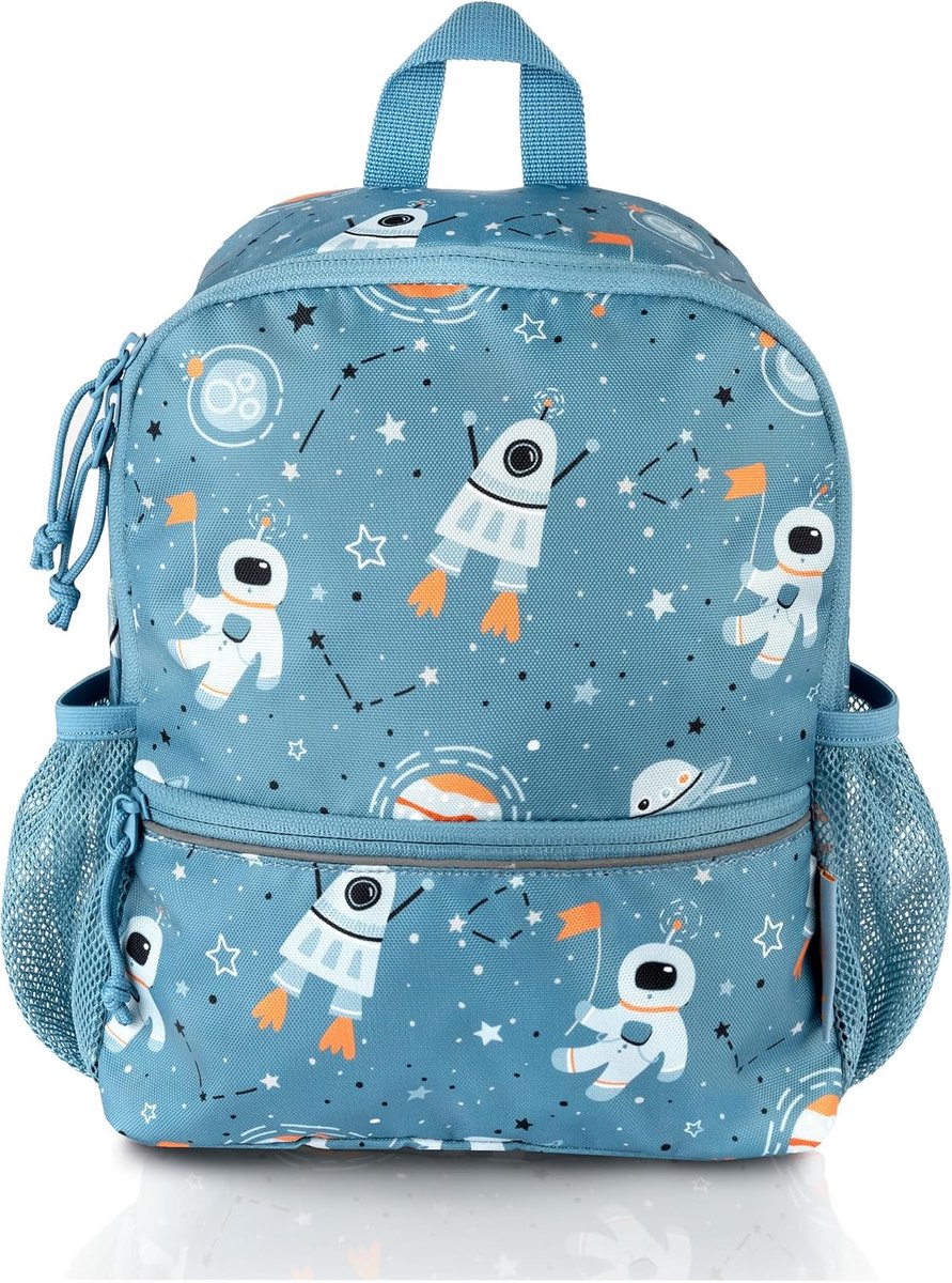 Peuterschoolrugzak van gerecycled polyester met borstriem, waterafstotend en PFC-vrij – lichte kleuterrugzak met reflectoren, 6 L
