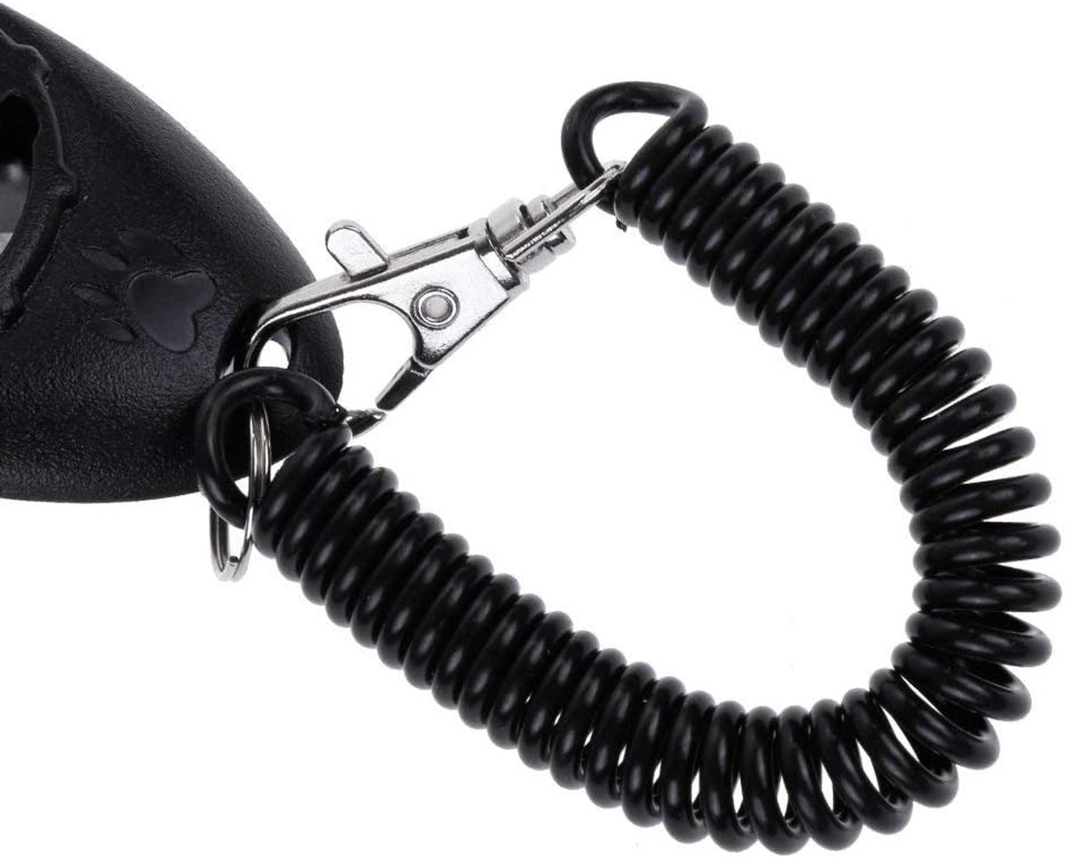 3 stuks hondenclicker, professionele clicker met spiraalarmband, clickertraining voor honden en katten, zwart