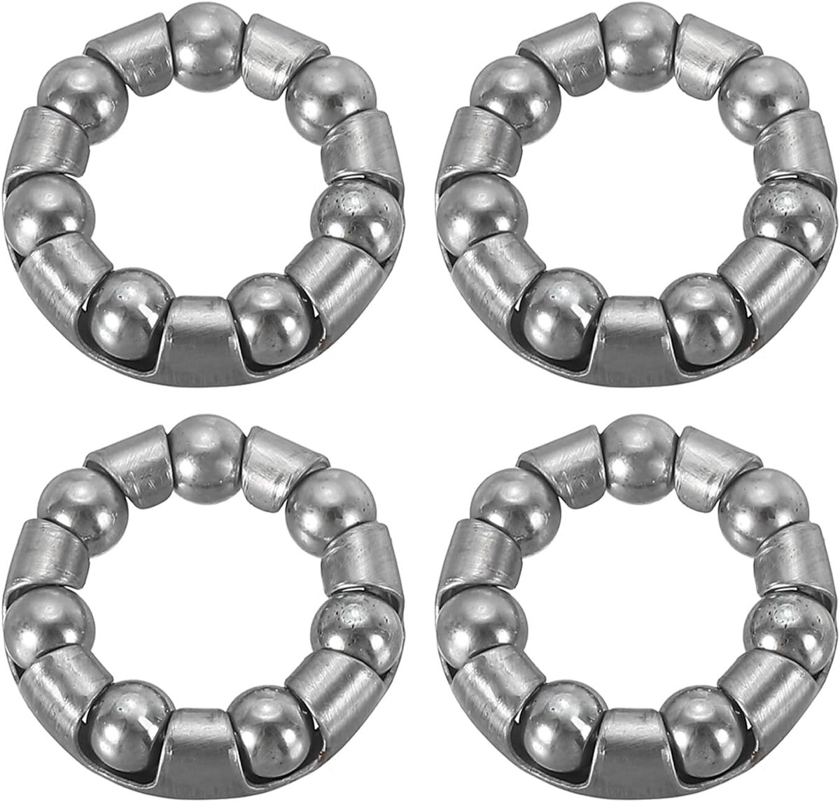 Kogellager voor fiets, 3/16 inch x 7 ballen, 4 stuks fietslagers van roestvrij staal, reserveonderdelen voor reparatie van accessoires, zilver