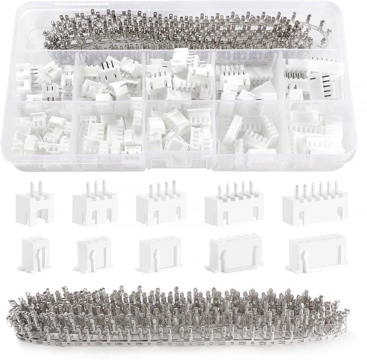 460 Stuks 2/3/4/5/6-pins 2.54mm JST-Connectorkit, JST-XH Mannelijke en Vrouwelijke Connector