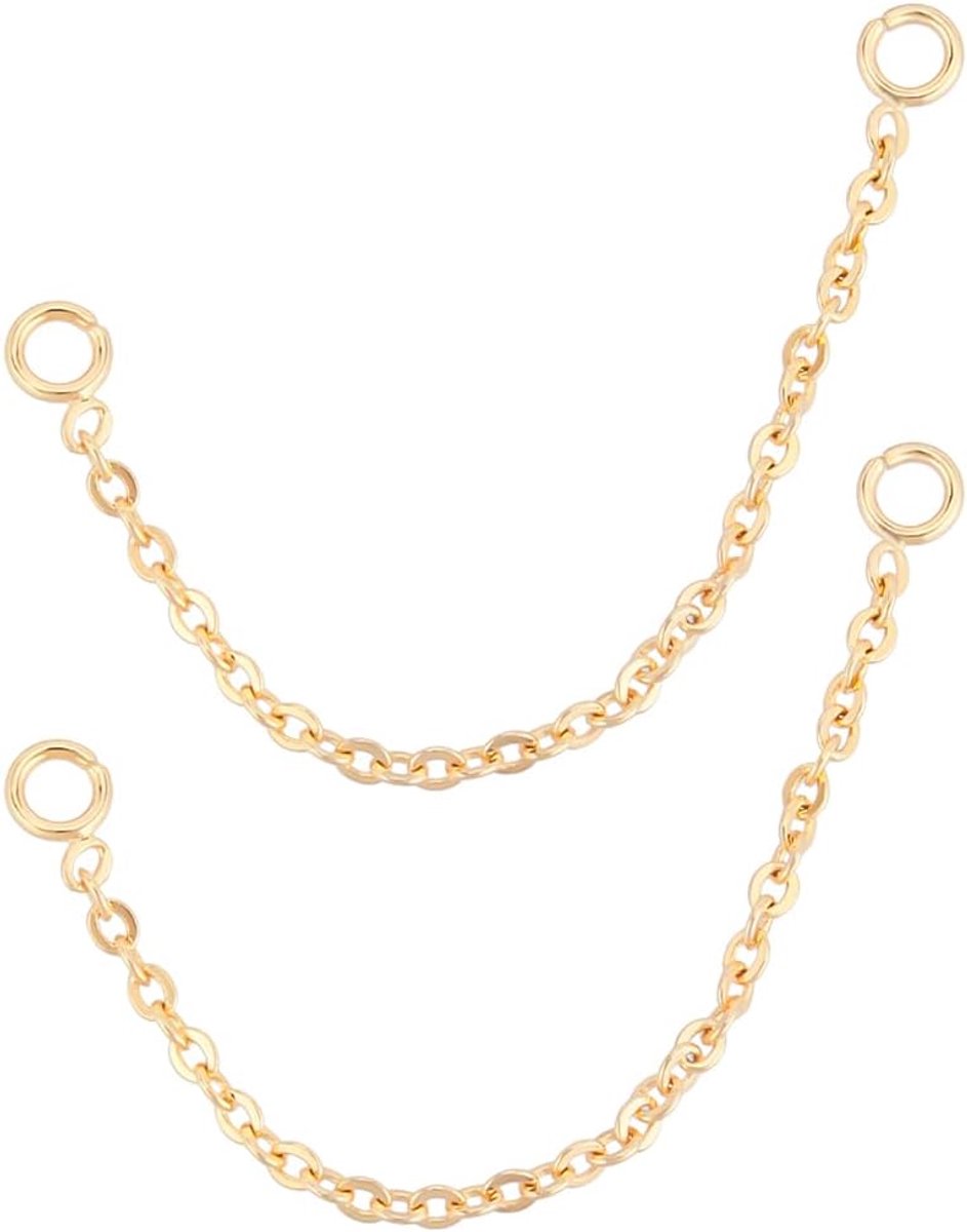 1 Doos 20 Strengen Oorbellen Connector Ketting 18K Verguld Messing 46mm Ketting Link voor DIY Sieraden Maken Oorbellen