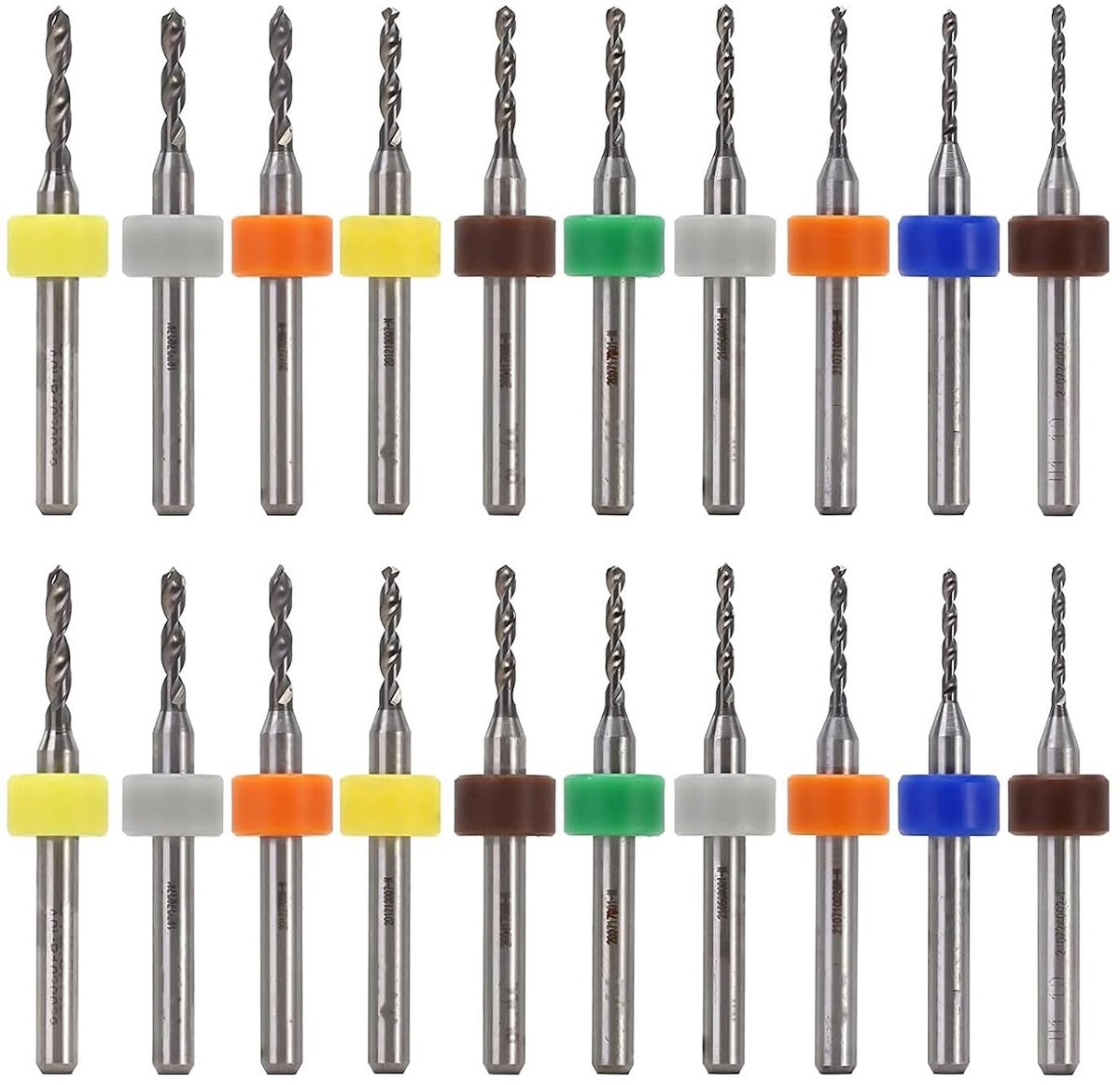 20 stuks PCB microboorpunten, mini-boren van 1,1 mm tot 2,0 mm voor elektronische sieraden, mini voor PCB-printplaten (elk 2 stuks)