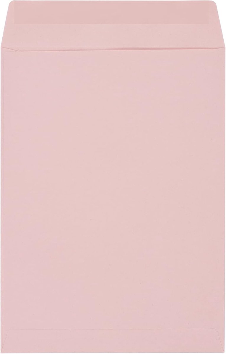 Roze Zelfklevend Plat A6 Italiaans Gerecycled Papieren Enveloppen 4 3/4" x 6 1/2" (12 x 16,5cm) Verpakking 50 - Uitnodigingen Bruiloft Foto's Klein Bedrijf Feestbedankjes