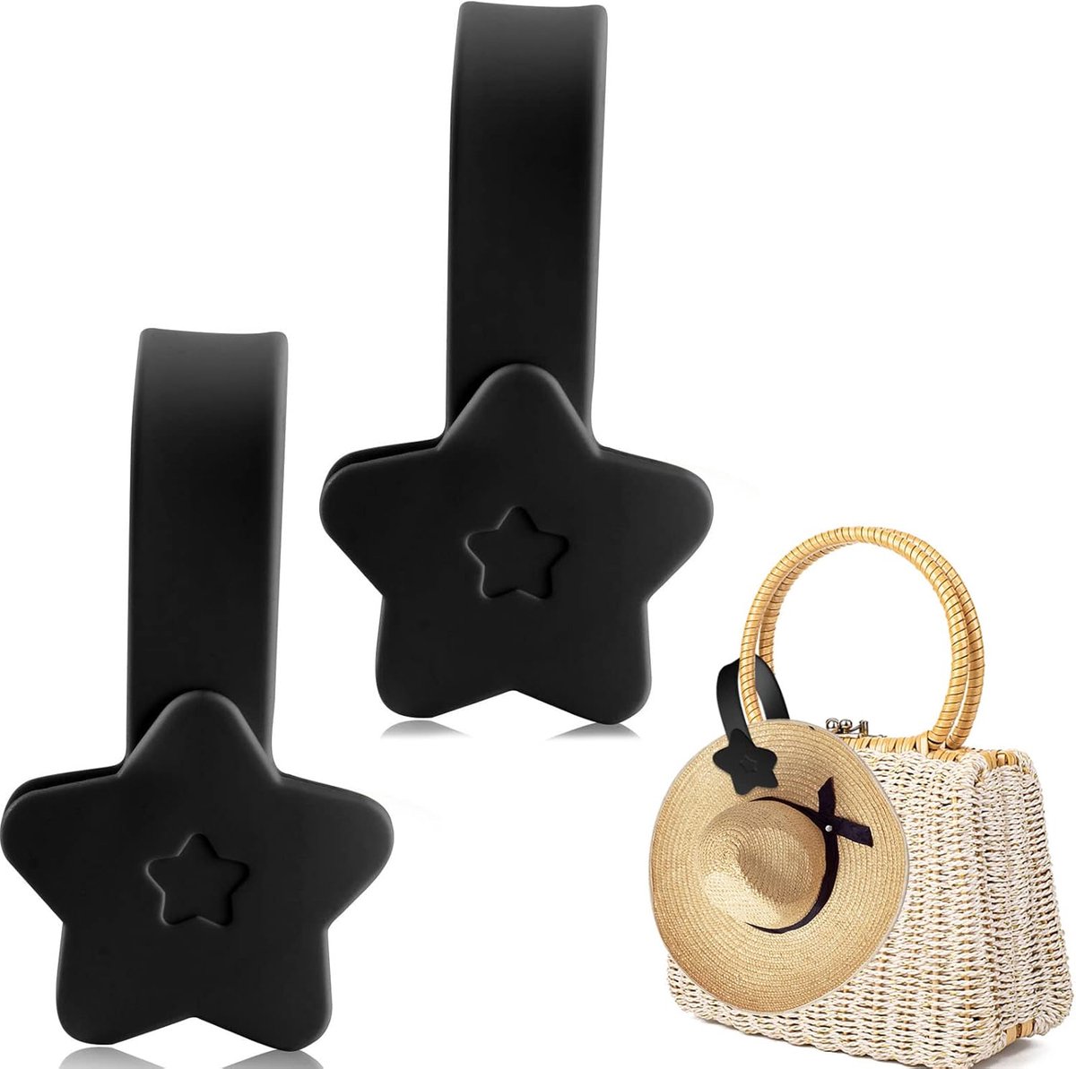 2 stuks zwarte magnetische hoed clip voor reizen handtas rugzak bagage, draagbare outdoor accessoire voor volwassenen, kinderen, unisex
