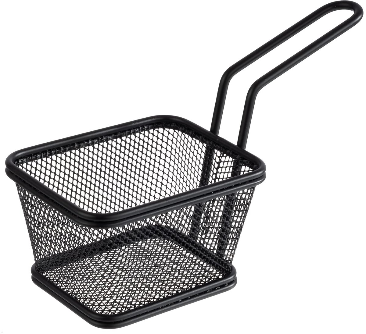 40626 Serveer frituurmand SNACKHOLDER, snackmand, roestvrij staal, 10 x 8,5 x 6,5 cm, zwart