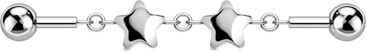 Ster/hart 14G industriële piercing chirurgisch staal 316L industriële staaf 38mm industriële piercing sieraden industriële barbell dames heren cartilage oorring