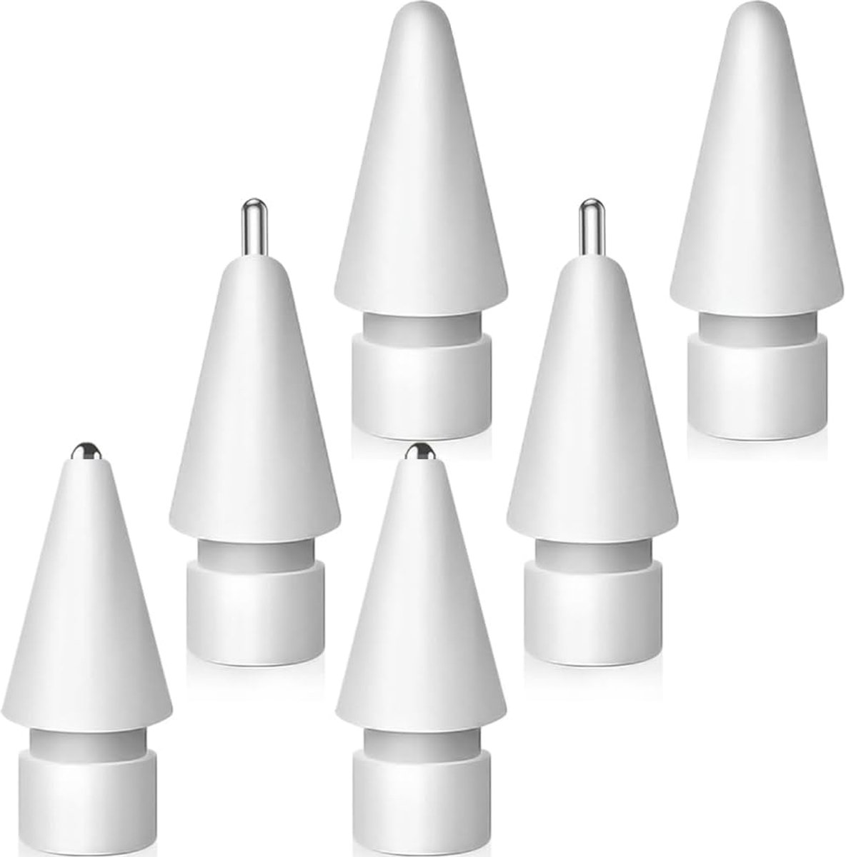 vervangingstips voor Apple Pencil, set met metalen punten, nauwkeurige bediening voor Apple Pencil USB C/2e/1e generatie Apple Pen penpunt (6 stuks)