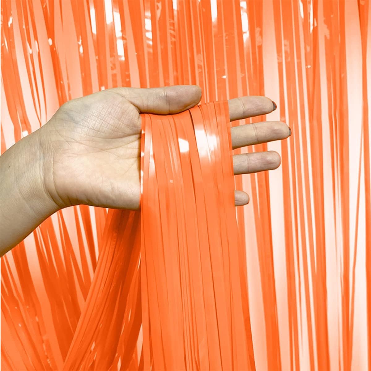 2x Deurgordijn Backdrop Koningsdag Oranje Feest Versiering EK WK Voetbal Deur Folie Gordijn Oranje 200 * 100 Cm - 2 Stuks