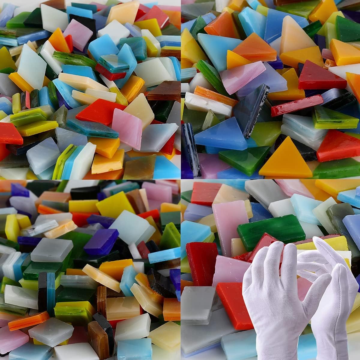 mozaïektegels, glasmozaïek voor het knutselen, kleurrijke mozaïeksteentjes-kit / 850 stuks ca. 0,15 vierkante meter, leveren DIY-thuisdecoratie, borden, fotolijsten, bloempotten enz