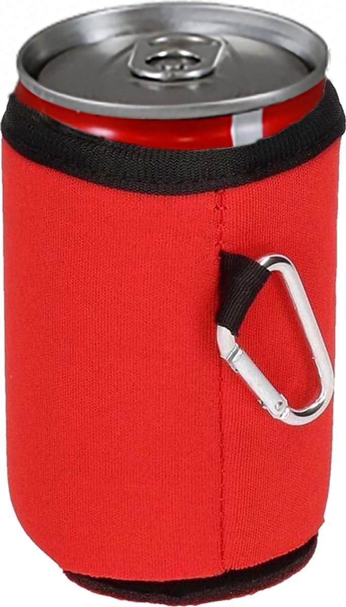 - Koel blijven met Jumada's - 2x Rode Koelhoud-Hoesjes voor Frisdrank/Bierblikjes, inclusief Karabijnhaak - Blikjeskoeler - Cool bier op het strand