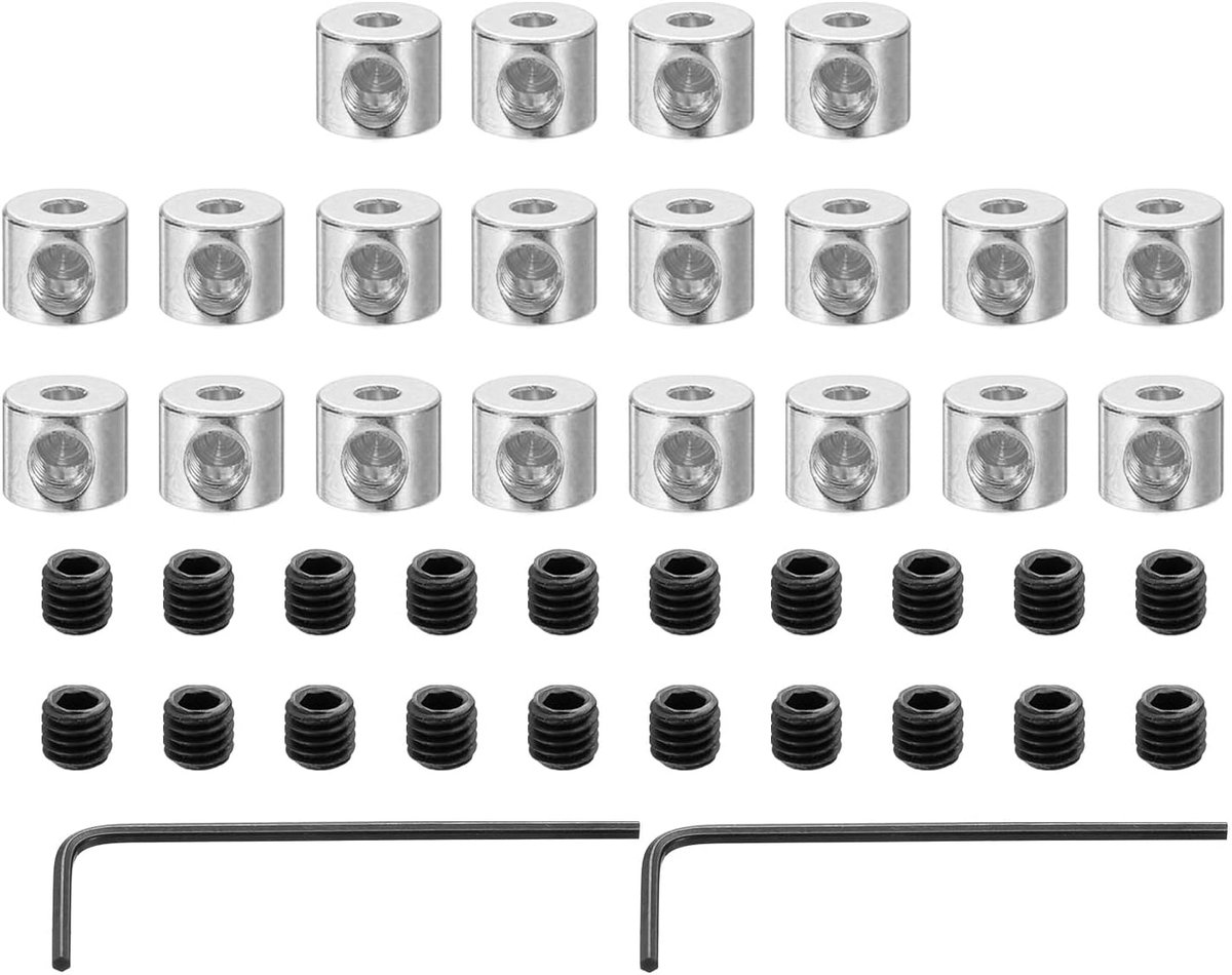20 stuks bindrugsluitingen, boutsluiting, deursluiting, deursluiting, posities, koperen pen met 2 sleutels (6 mm x 5 mm, zilverkleurig)