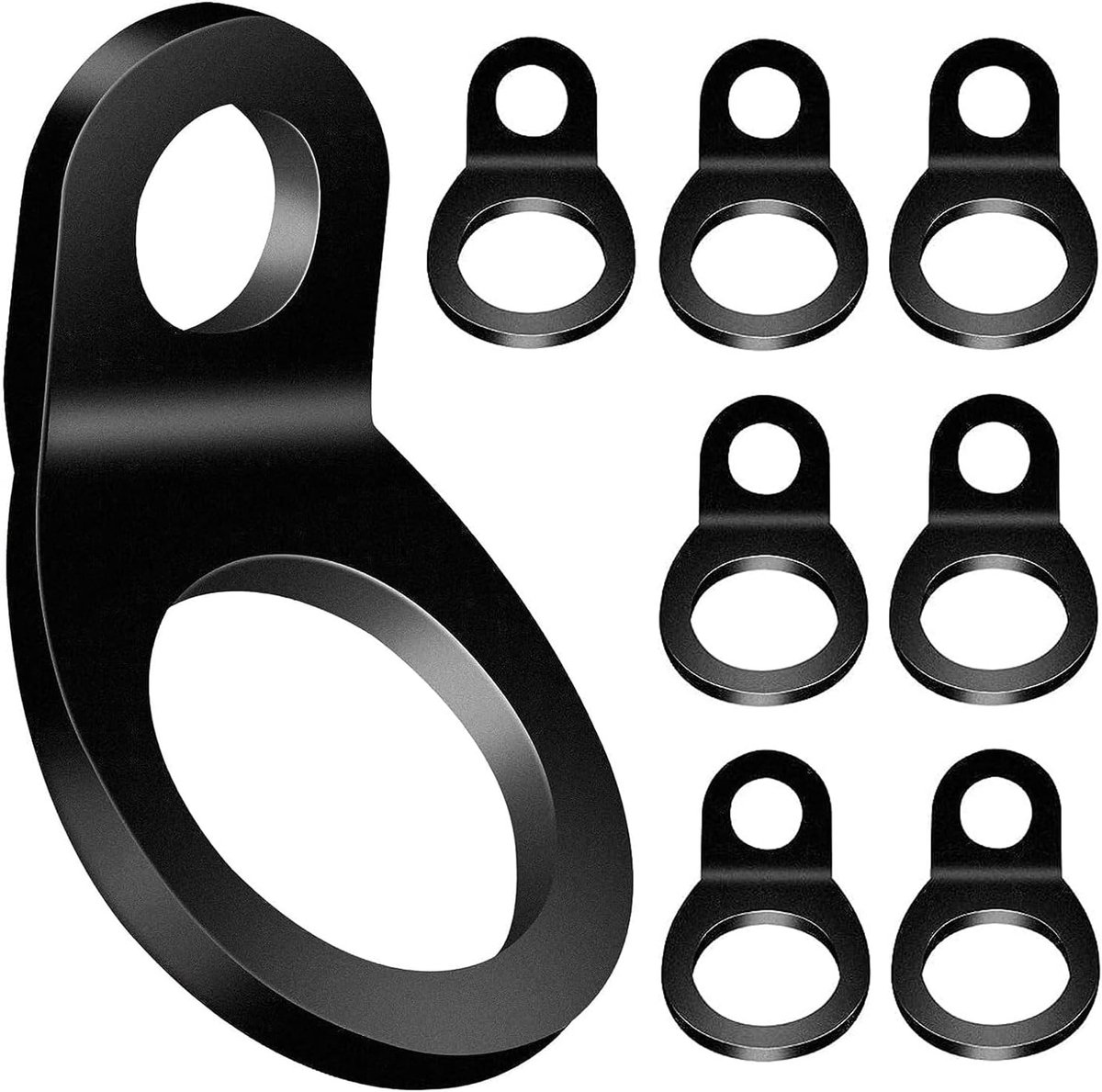 8 stuks bevestigingsankers, zwarte O-ring ankerbevestigingsring voor montage in de garage, werkplaats, vrachtwagen, aanhanger, golfkar