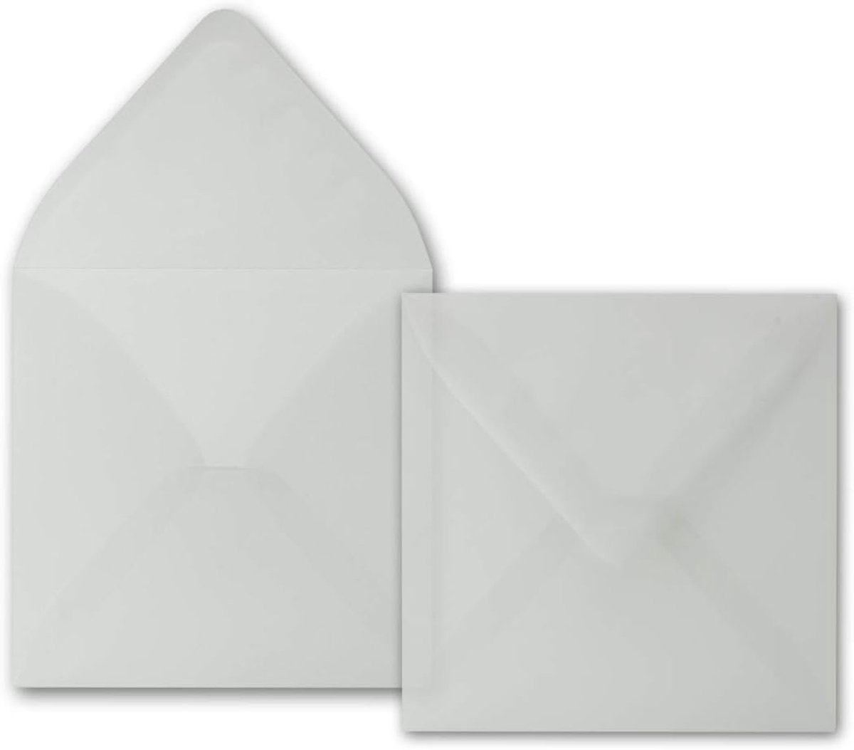 50 x enveloppen vierkant 160 x 160 mm - transparant - 92 gram per m² - 16,0 x 16,0 cm - nat lijmen - zonder venster - voor zeer speciale gelegenheden
