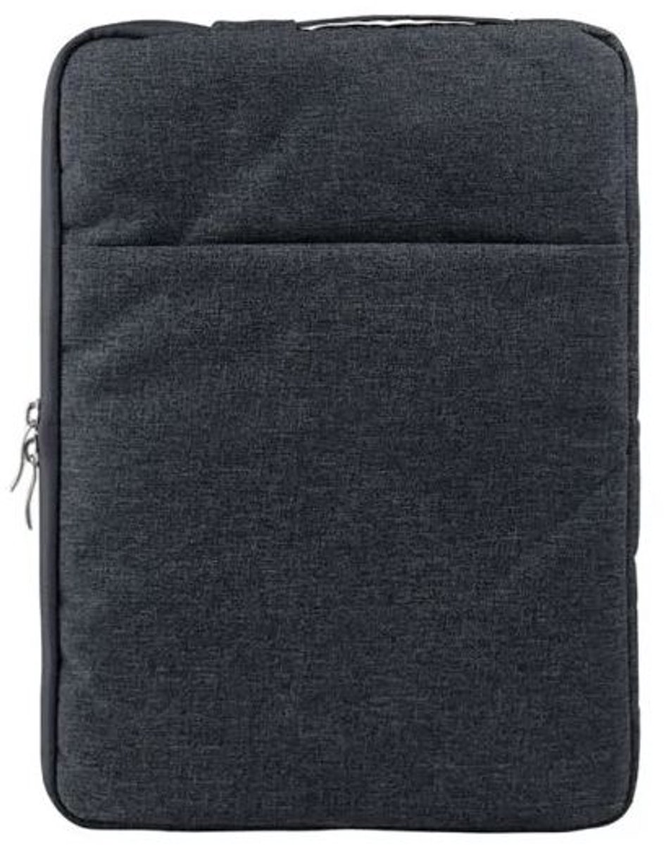 Laptophoes - Laptop sleeve met rits - 40x30cm - 15.6 inch - Laptop beschermer / protection - Met extra vak - Computerhoes - Donkergrijs - Jonyx