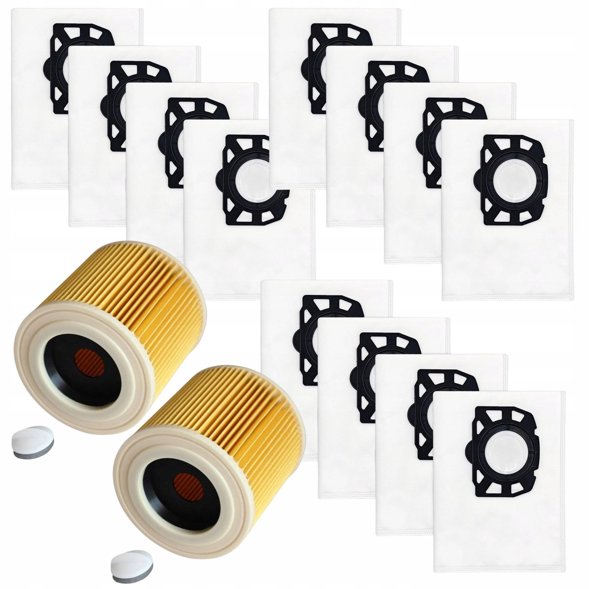 AreoSe - Stofzuigerzakken en filters voor Karcher WD3 WD2 Plus SE 4001 - 14 zakken + 2 filters