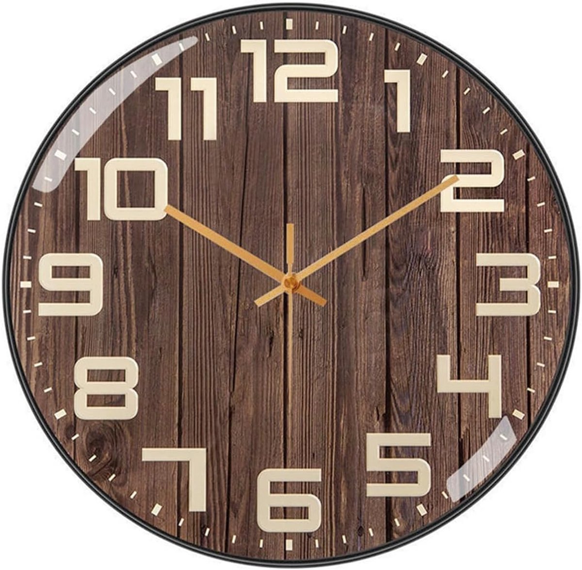 Wandklok moderne wandklok 25cm - houtnerf - stil zonder tikgeluiden - perfect voor kantoor of slaapkamer - SnelShoppen