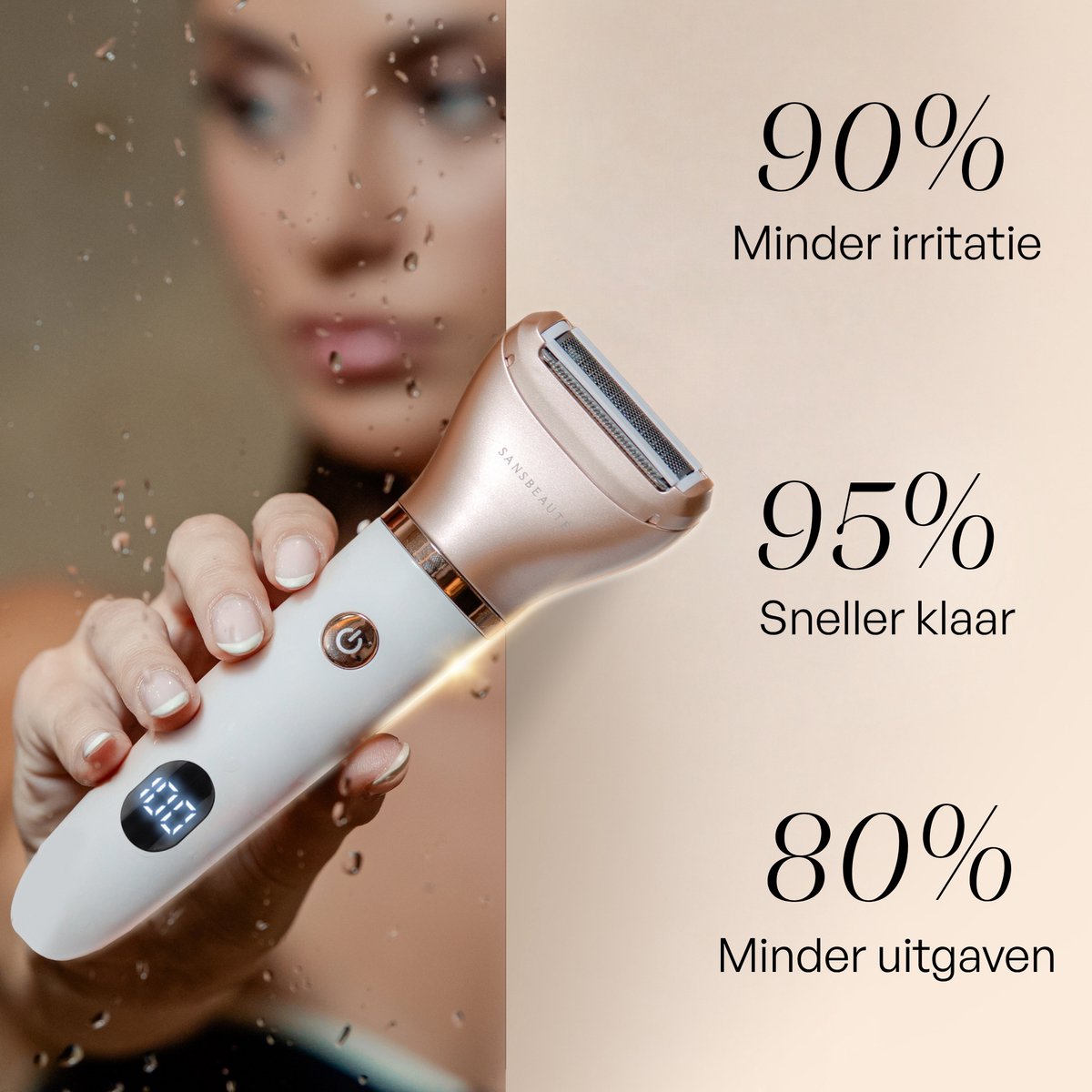 Sansbeauté 2-in-1 Ladyshave met Display - Gezicht thumbnail 4